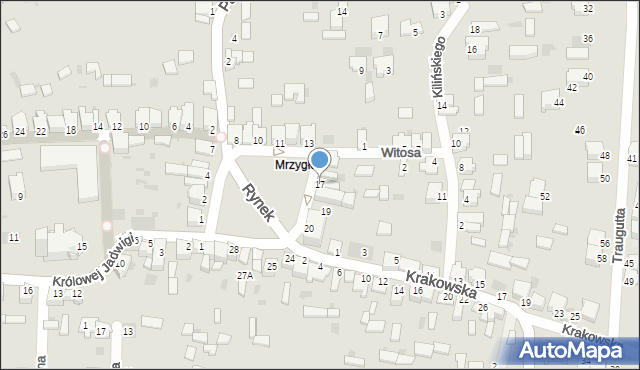 Myszków, Rynek, 17, mapa Myszków