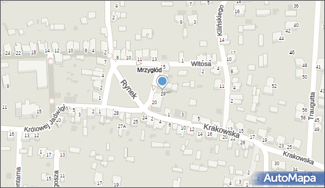 Myszków, Rynek, 19, mapa Myszków