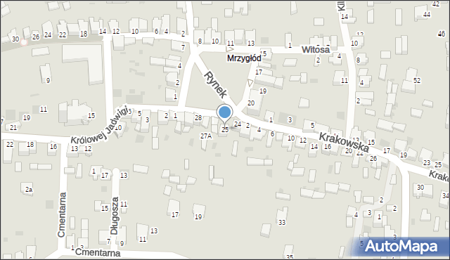 Myszków, Rynek, 25, mapa Myszków