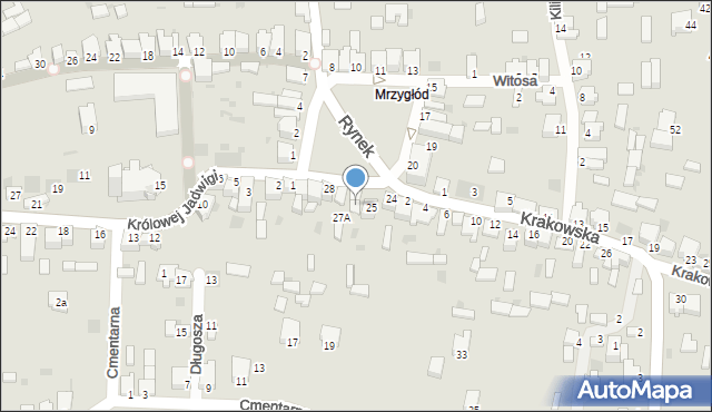 Myszków, Rynek, 26A, mapa Myszków