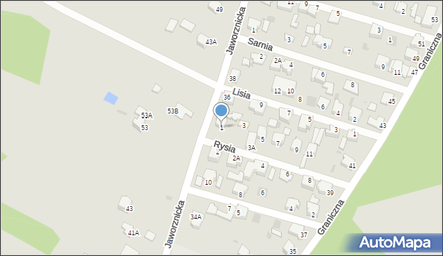 Myszków, Rysia, 1, mapa Myszków