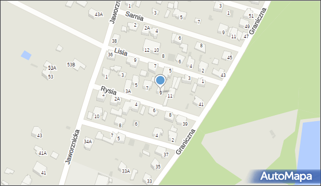 Myszków, Rysia, 9, mapa Myszków