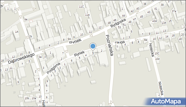 Nakło nad Notecią, Rynek, 3, mapa Nakło nad Notecią