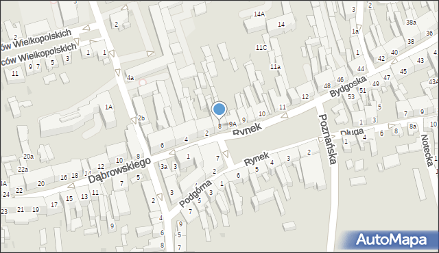 Nakło nad Notecią, Rynek, 8, mapa Nakło nad Notecią
