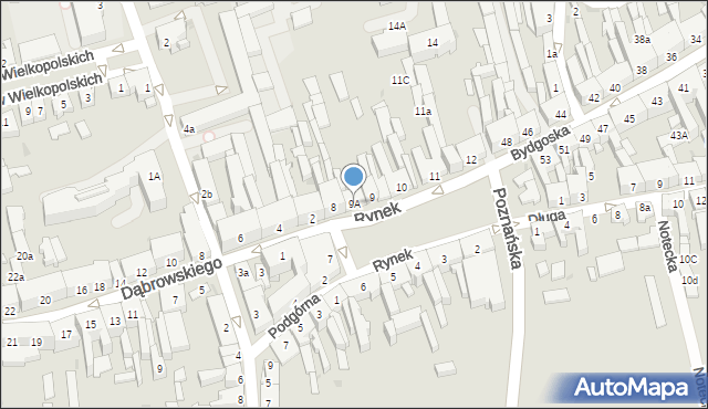 Nakło nad Notecią, Rynek, 9A, mapa Nakło nad Notecią