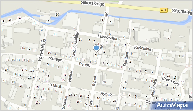 Namysłów, Rynek, 7b, mapa Namysłów