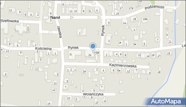 Narol, Rynek, 2a, mapa Narol