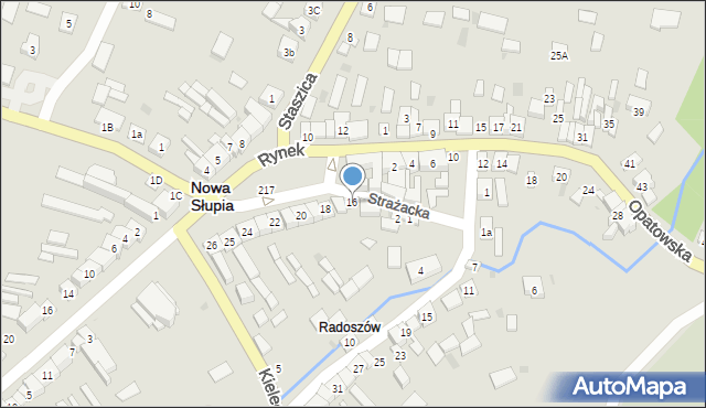 Nowa Słupia, Rynek, 16, mapa Nowa Słupia