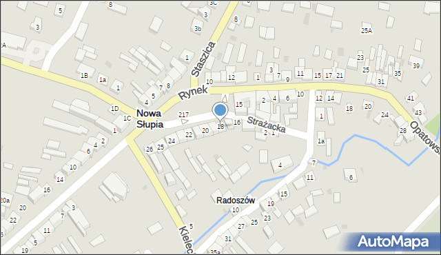 Nowa Słupia, Rynek, 18, mapa Nowa Słupia