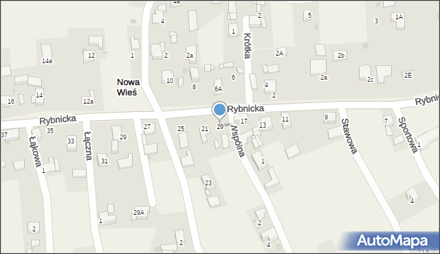 Nowa Wieś, Rybnicka, 19, mapa Nowa Wieś