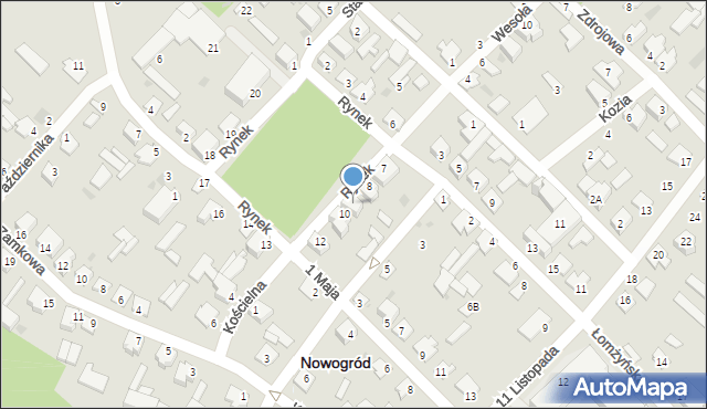 Nowogród, Rynek, 9, mapa Nowogród