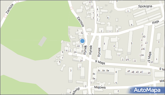 Nowogród Bobrzański, Rynek, 22, mapa Nowogród Bobrzański