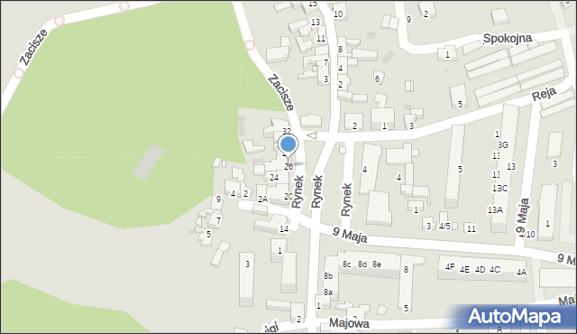 Nowogród Bobrzański, Rynek, 26, mapa Nowogród Bobrzański