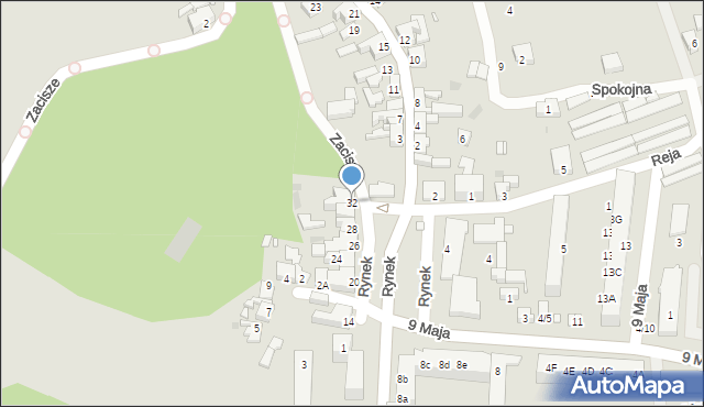 Nowogród Bobrzański, Rynek, 32, mapa Nowogród Bobrzański