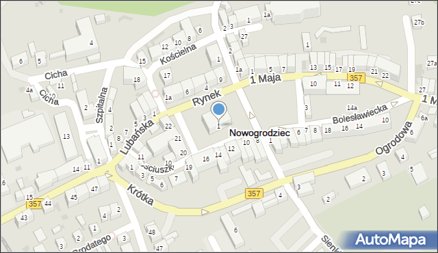 Nowogrodziec, Rynek, 1, mapa Nowogrodziec