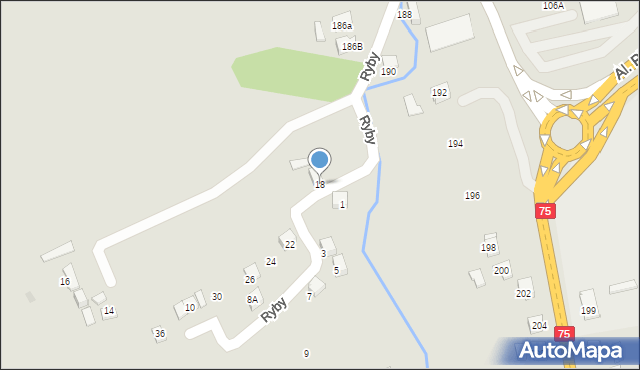 Nowy Sącz, Ryby Tadeusza, por., 18, mapa Nowego Sącza
