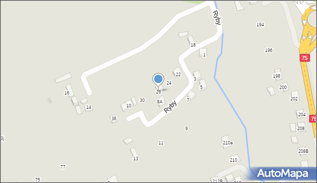 Nowy Sącz, Ryby Tadeusza, por., 26, mapa Nowego Sącza