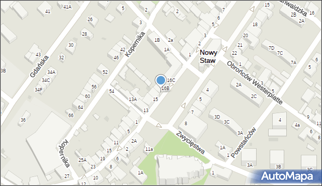 Nowy Staw, Rynek Kościuszki Tadeusza, gen., 16A, mapa Nowy Staw