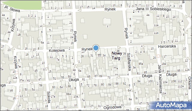 Nowy Targ, Rynek, 32, mapa Nowego Targu