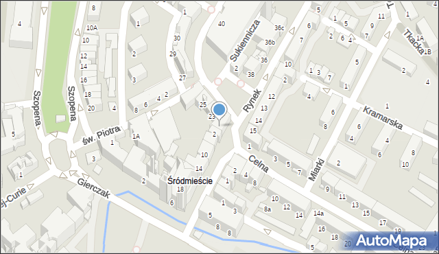 Nysa, Rynek, 22, mapa Nysy