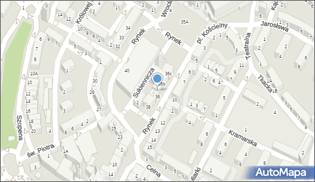 Nysa, Rynek, 36a, mapa Nysy