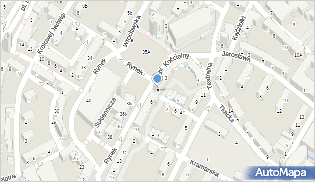 Nysa, Rynek, 5, mapa Nysy