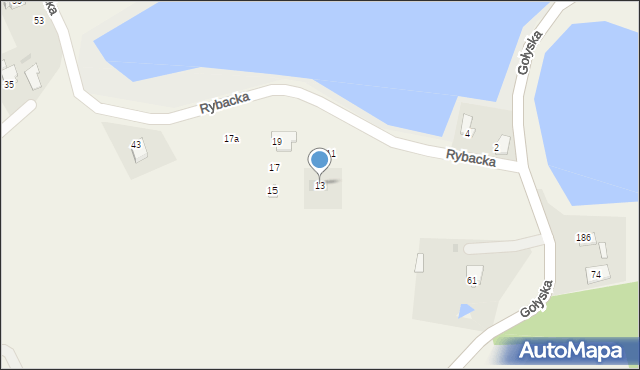 Ochaby Wielkie, Rybacka, 13, mapa Ochaby Wielkie
