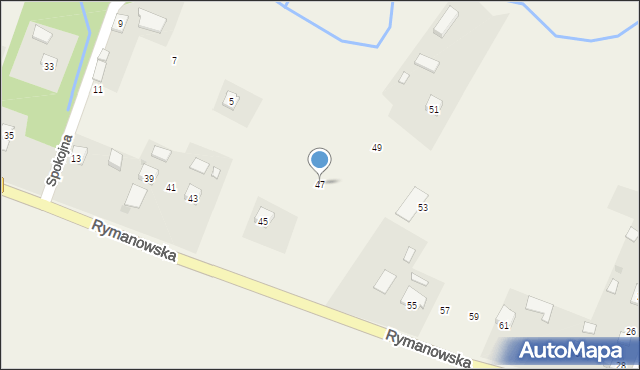 Odrzechowa, Rymanowska, 47, mapa Odrzechowa