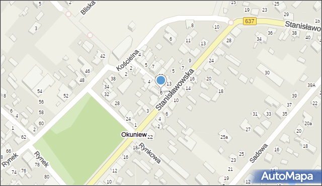 Okuniew, Rycerza Okunia, 6, mapa Okuniew