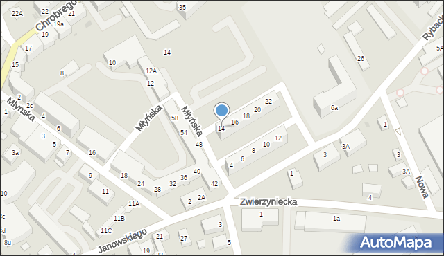 Oława, Rybacka, 14, mapa Oława
