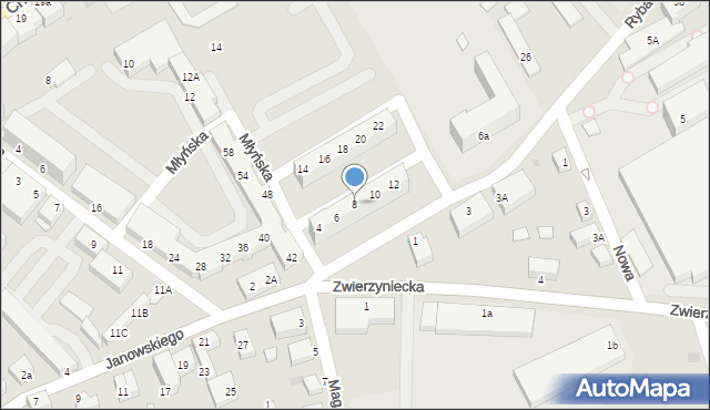 Oława, Rybacka, 8, mapa Oława