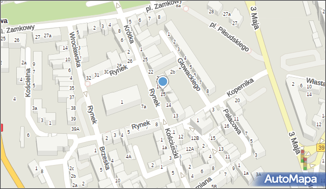 Oława, Rynek, 15, mapa Oława