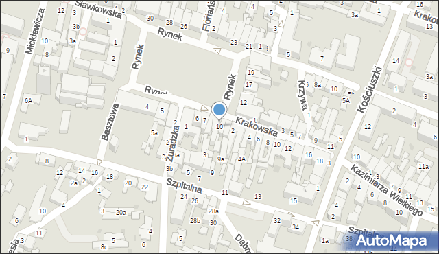 Olkusz, Rynek, 10, mapa Olkusz