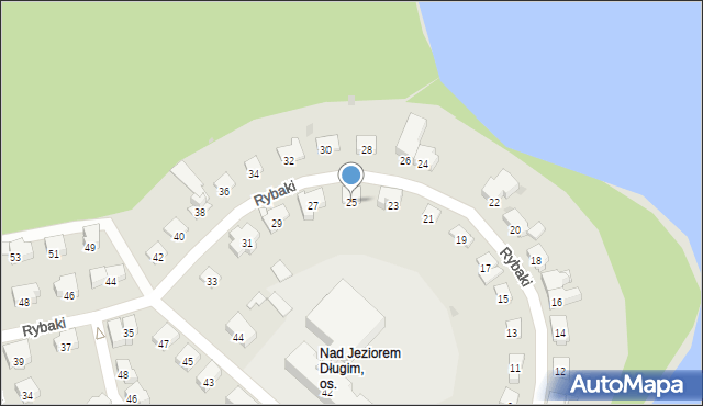 Olsztyn, Rybaki, 25, mapa Olsztyna