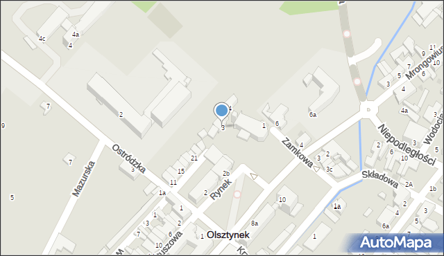 Olsztynek, Rynek, 3, mapa Olsztynek