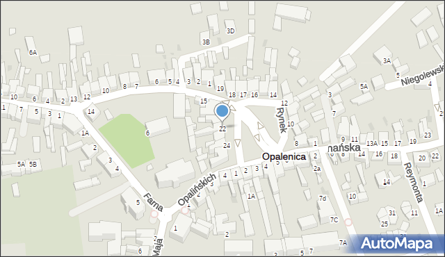 Opalenica, Rynek, 22, mapa Opalenica