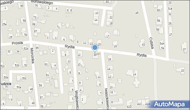 Opole, Rydla Lucjana, 10, mapa Opola