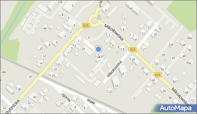 Orzesze, Rybnicka, 1a, mapa Orzesze