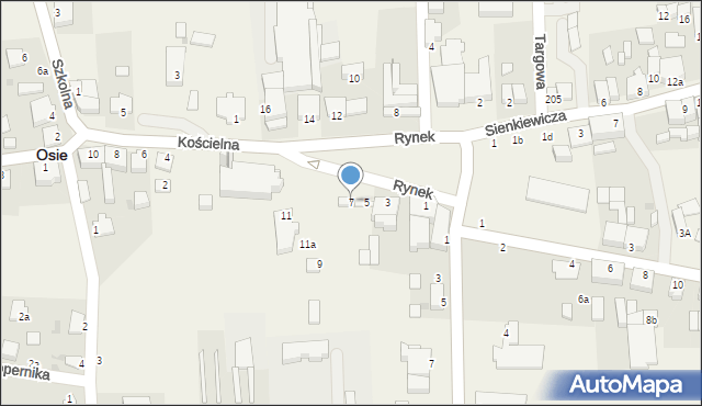 Osie, Rynek, 7, mapa Osie