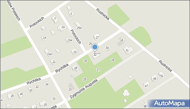 Osieck, Rychlika Józefa, ks., 32, mapa Osieck