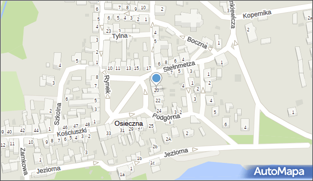Osieczna, Rynek, 20, mapa Osieczna