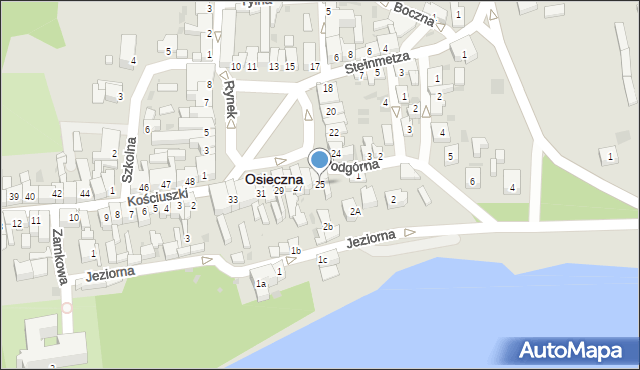 Osieczna, Rynek, 25, mapa Osieczna