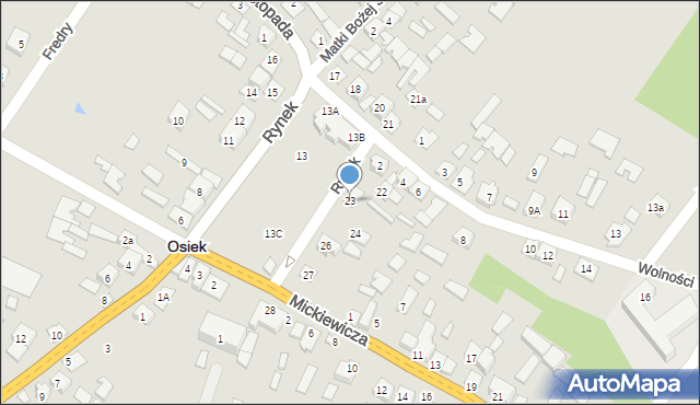 Osiek, Rynek, 23, mapa Osiek