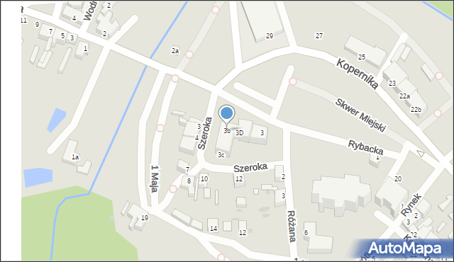 Ośno Lubuskie, Rybacka, 3b, mapa Ośno Lubuskie