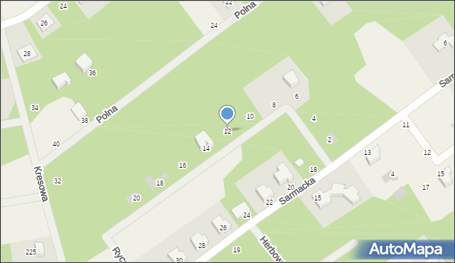 Osowiec, Rycerska, 12, mapa Osowiec