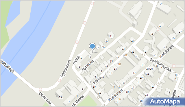 Ostrołęka, Rybacka, 5, mapa Ostrołęka