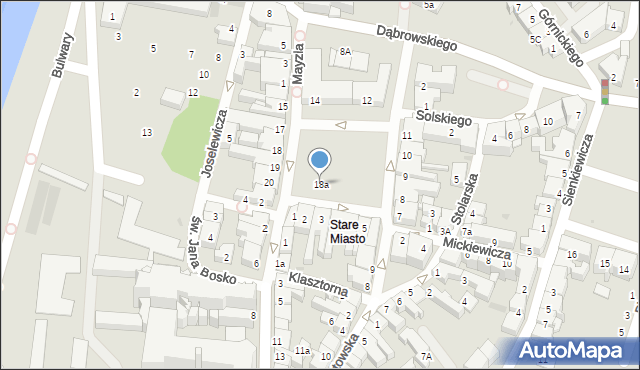 Oświęcim, Rynek Główny, 18a, mapa Oświęcimia