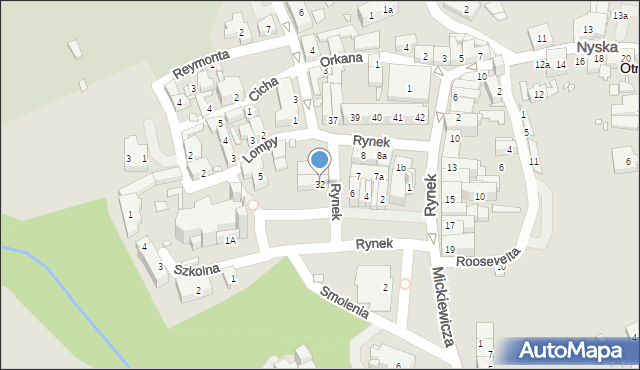 Otmuchów, Rynek, 32, mapa Otmuchów