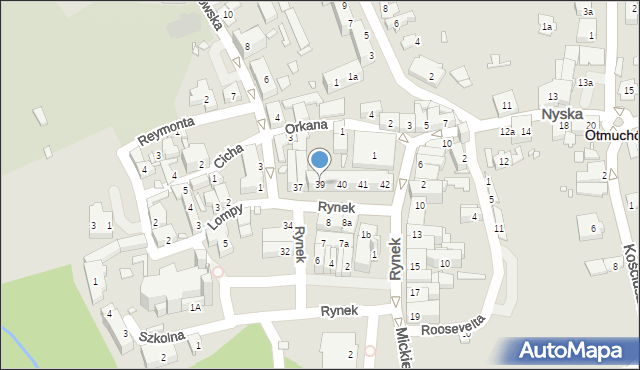 Otmuchów, Rynek, 39, mapa Otmuchów