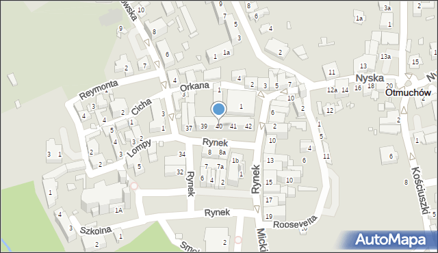 Otmuchów, Rynek, 40, mapa Otmuchów